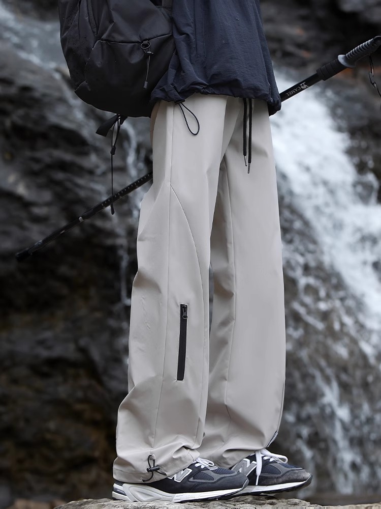 NASA montañismo de la primavera, otoño y invierno para hombres con camelón grueso a prueba de viento, impermeable, pantalones recto para hombres