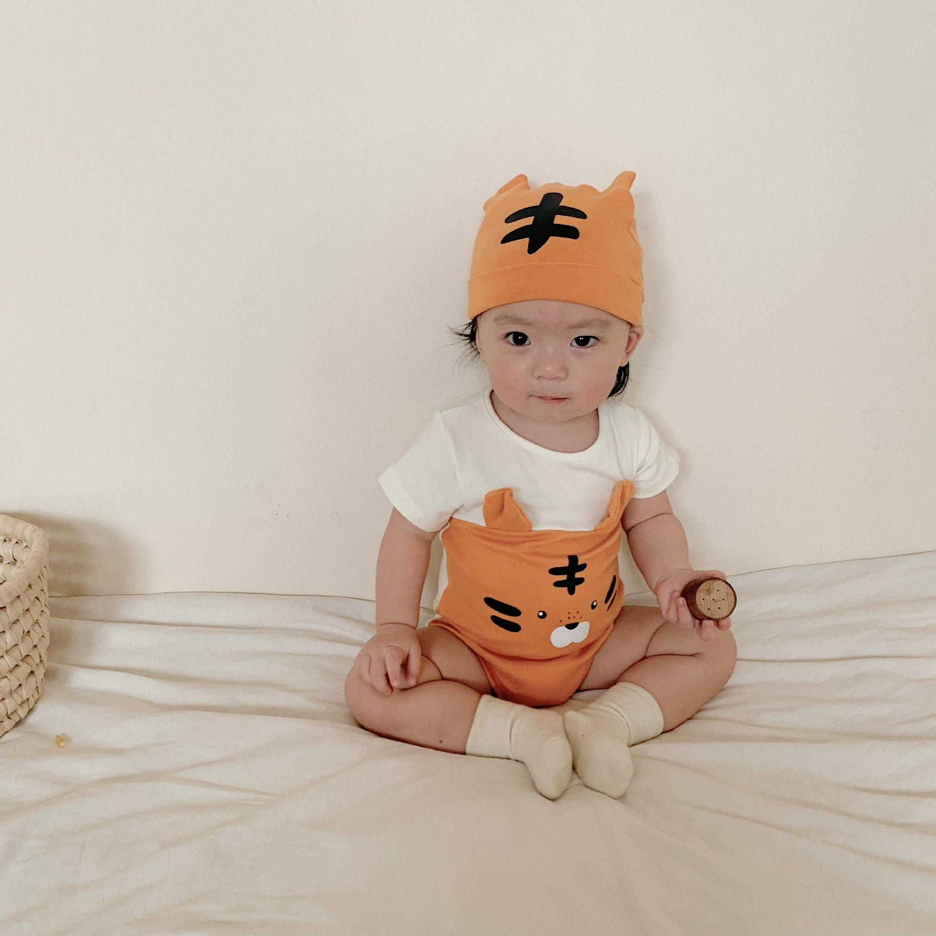 Ins Корейский детский комбинитон 2024 Летний новый тигровый стиль