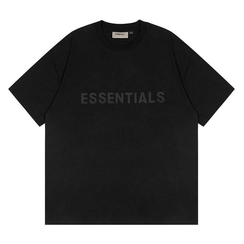 FOG multilínea ESSENTIALS HHH letras de silicona en el pecho suelta High Street verano camisetas de manga corta para hombres y mujeres marca de moda