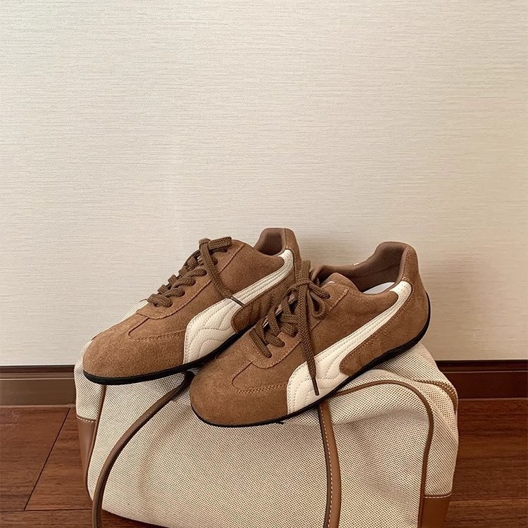 [Su Yinjia] blogger coreano ~ retro cordones de cuero zapatos casuales de baja altura zapatos de entrenamiento de mujeres zapatos de carreras Gump