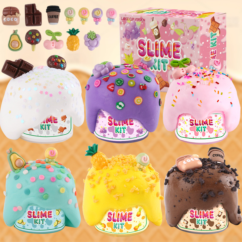 AMZ yellow oil slime suit slime kit slime color slime Amazon hot selling cotton slime factory wholesale