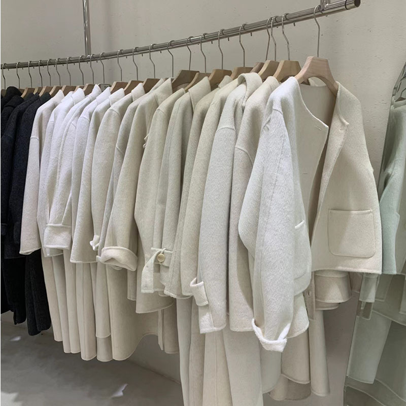 Nanyou 秋と冬の新しい両面カシミヤコートミッドレングスウールウールコートブランド婦人服卸売供給|undefined