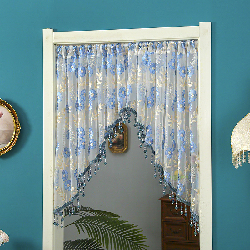 French-Style Door Curtain with Vintage Embroidery Lace, Short Curtain with Ambiance, Half Curtain, No-Punch Door Curtain, Corridor Door-To-Door Partition Curtain French-Style Door Curtain with Vintage Embroidery Lace, Short Curtain with Ambiance, Half Curtain, No-Punch Door Curtain, Corridor Door-To-Door Partition Curtain
