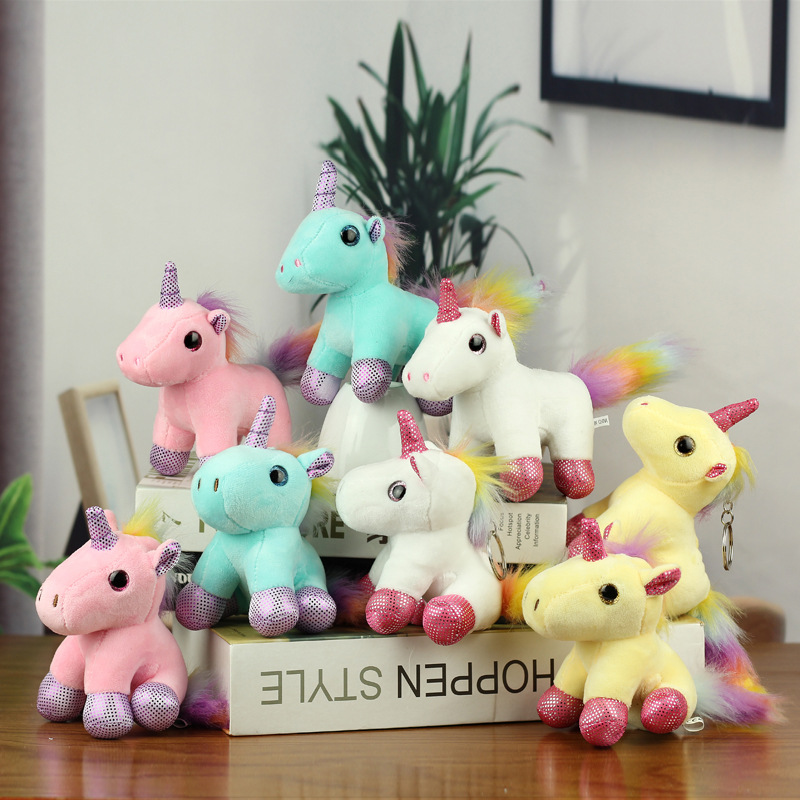 Unicornio pony peluche colgante caramelo color arco iris ropa unicornio mochila juguetes peluche colgante llavero