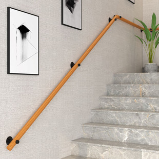 European-Style Wall-Mounted Solid Wood Stair Handrails for Villas, Lofts, Indoor Elderly Anti-Slip Handles, Home Kindergarten Wooden Handrails