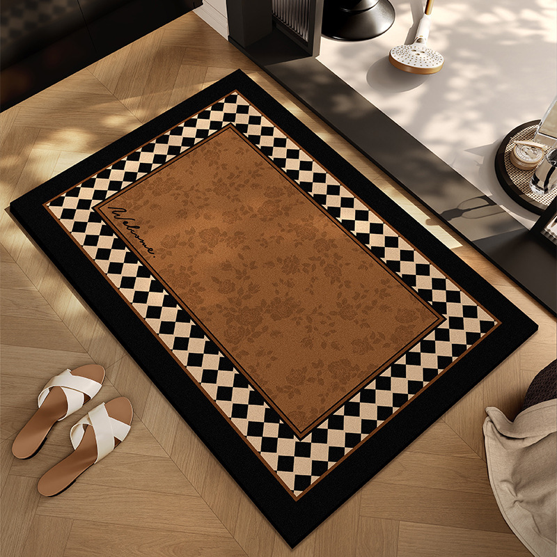 Light Luxury Bathroom Floor Mats, Water-Absorbent, Quick-Drying, Soft Diatom Mud Floor Mats, Wear-Resistant, Dirt-Resistant, Easy to Care For, Household Non-Slip Floor Mats