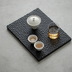 白蝋木炭焼黒壺承乾泡茶台茶承日本式寂実木茶トレー家庭用