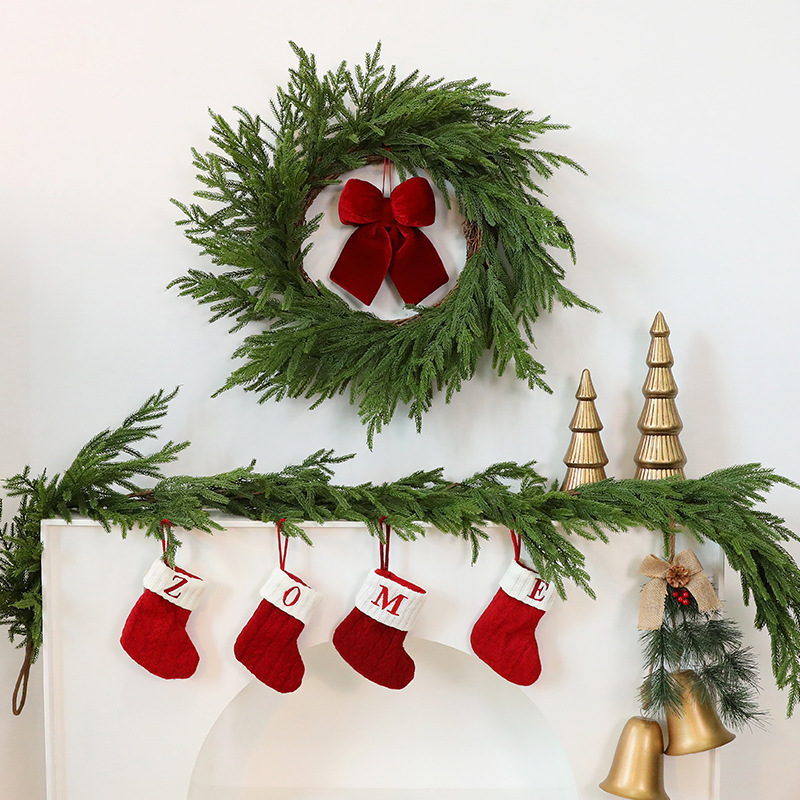 Shengyuan nuevo estilo imitación aguja de pino caña decoración de Navidad cipred pino Fox puerta colgante guirnaldas colgantes de pared