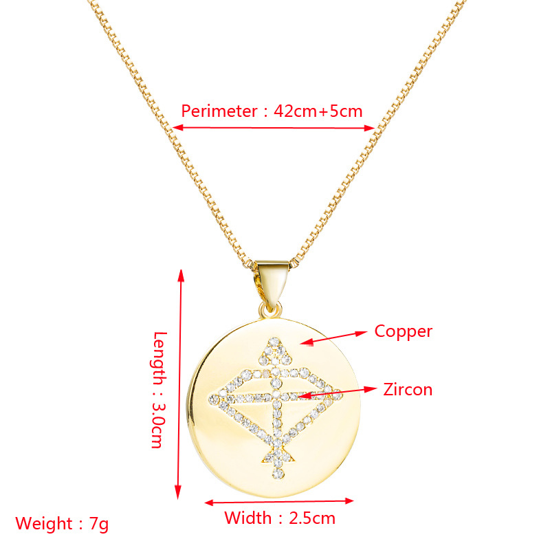 Nihaojewelry wholesale jewelry simple twelve constellation medal pendant necklacepicture18
