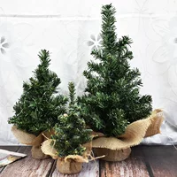 Мини-ёлка Christmas, зелёная, база из конопли/мешковины, настольная композиция, 20–40 см