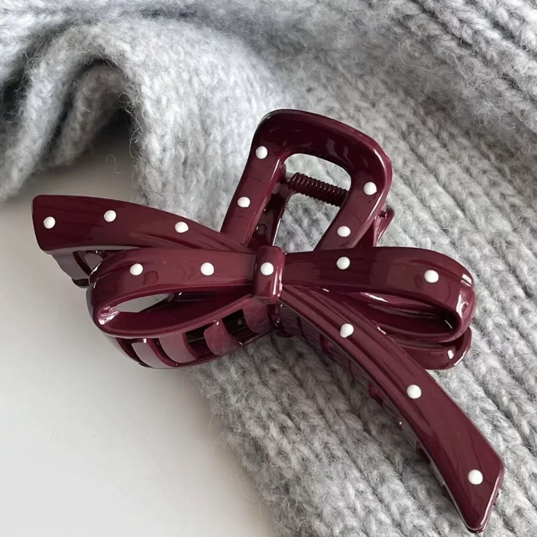 Red polka dot irregular bow tie