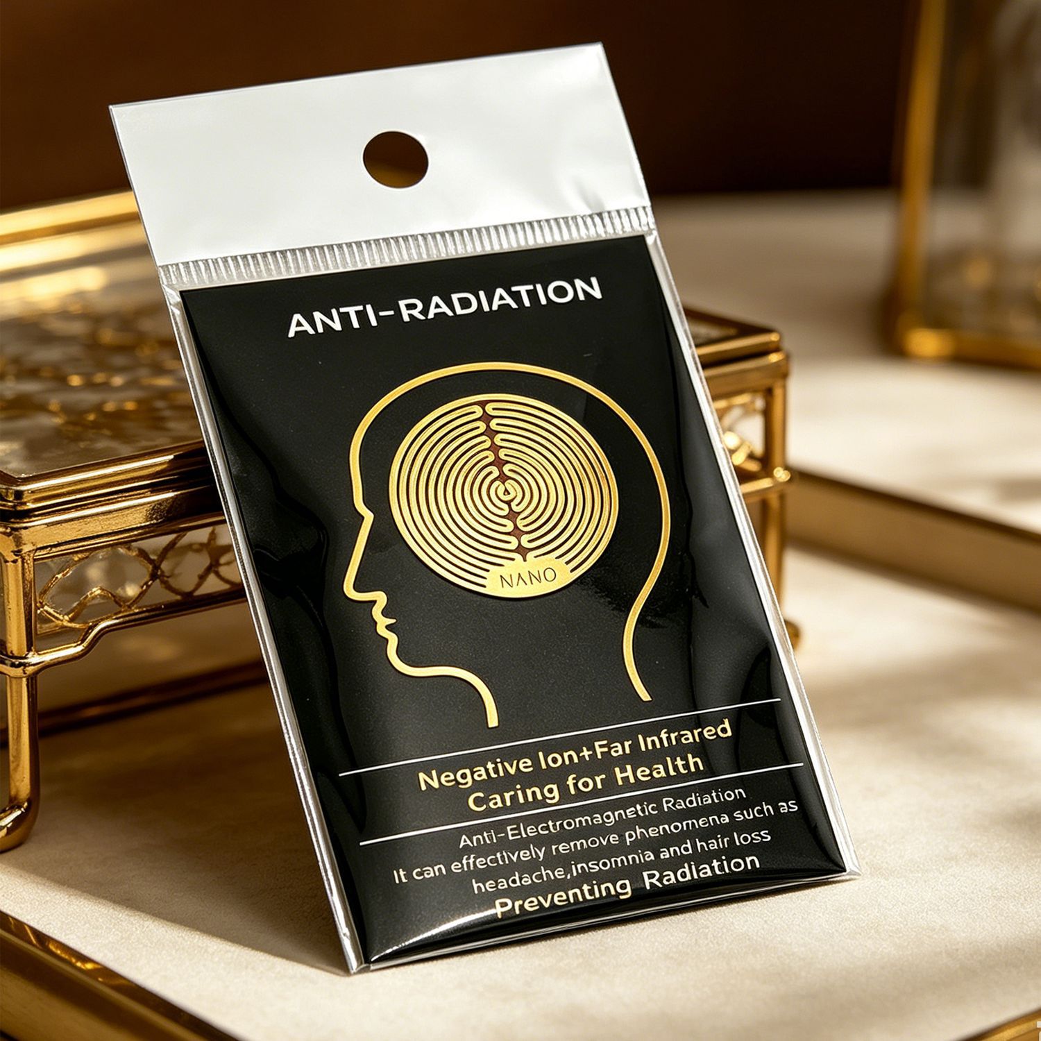 Factory direct sales of 24k gold and silver thread pattern far-infrared anti-radiation mobile phone stickers, energy mobile phone patches, and logos.