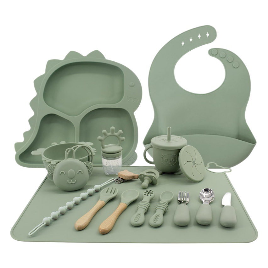 Vajilla de silicona para niños transfronteriza ins Juego de platos de comida para bebés de grado alimenticio de alto valor