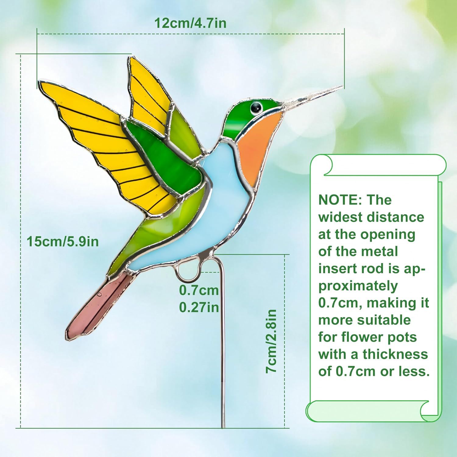Colgante 2 piezas de protector de maceta acrílica, adorable animal pájaro mariposa ranas adecuadas para colgar maceta