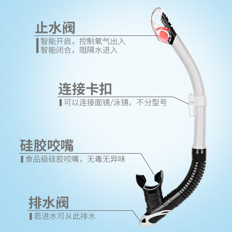 Nuevo tubo de respiración de buceo natación ventilación tubo de respiración seco completo equipo de snorkel tubo de respiración de entrenamiento de buceo