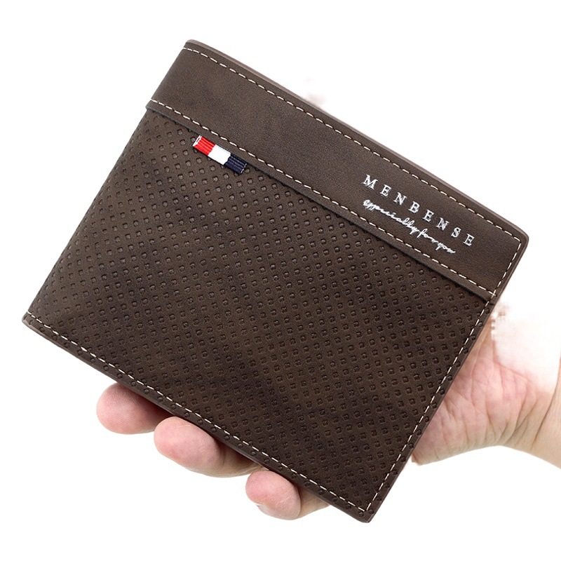 La moda europea y americana imprimió la cartera de tres pliegues corta de los hombres monedero multi-tarjeta de identificación bolsa de los hombres