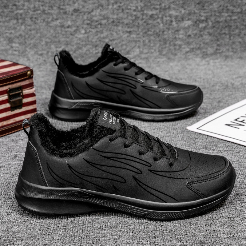 Zapatos masculinos de otoño e invierno, zapatos de cuero, zapatos deportivos, zapatos de correr, zapatos de moda masculina, zapatos de ocio y zapatos de terciopelo, zapatos turísticos