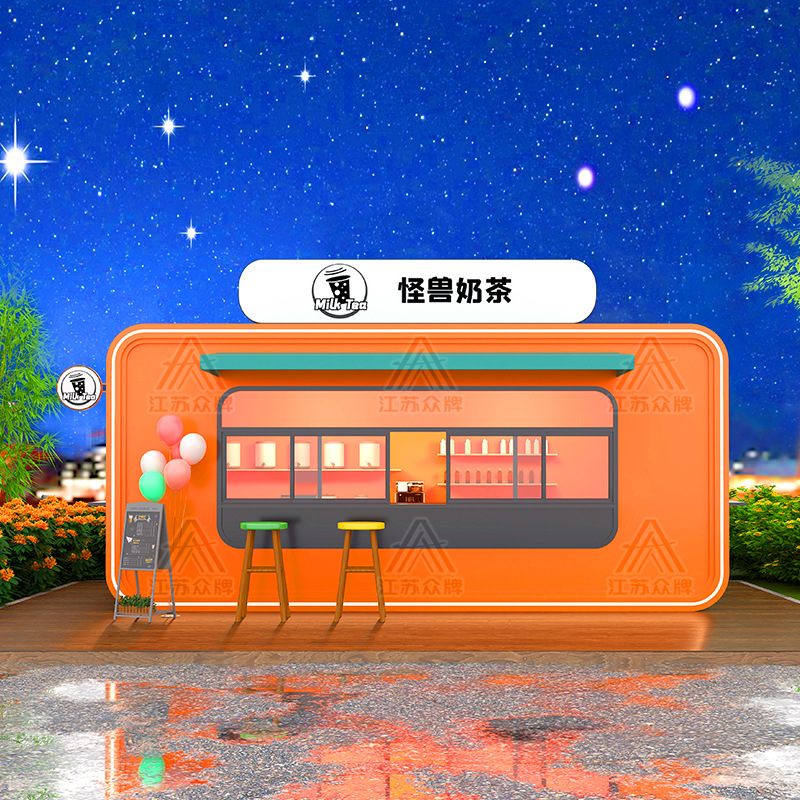 Quiosco de cabina de manzana, sala móvil, tienda de té con leche, snack bar, tienda de contenedores, quiosco, restaurante, cafetería