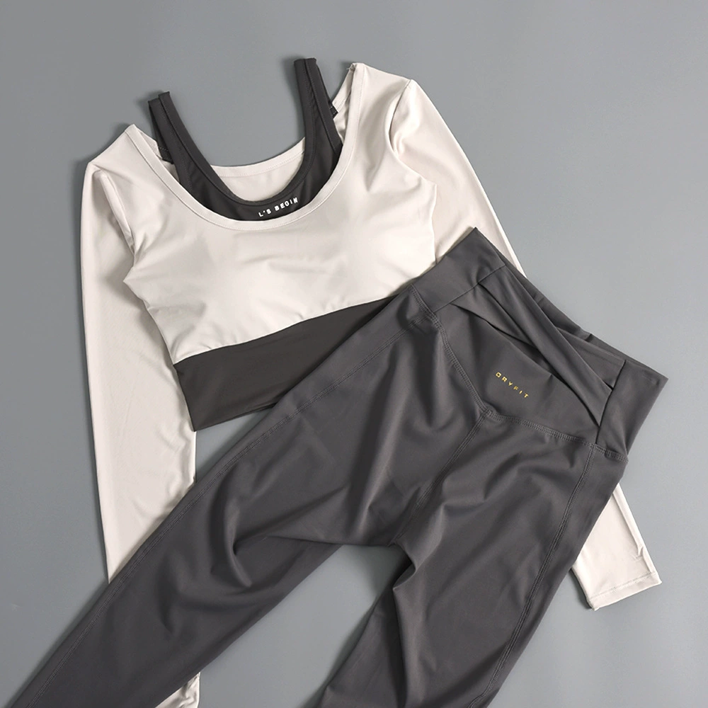 Zhaohang костюм для йоги, новый высококачественный профессиональный спортивный костюм для бега с длинными рукавами для интернет-знаменитостей и нагрудной подушечкой