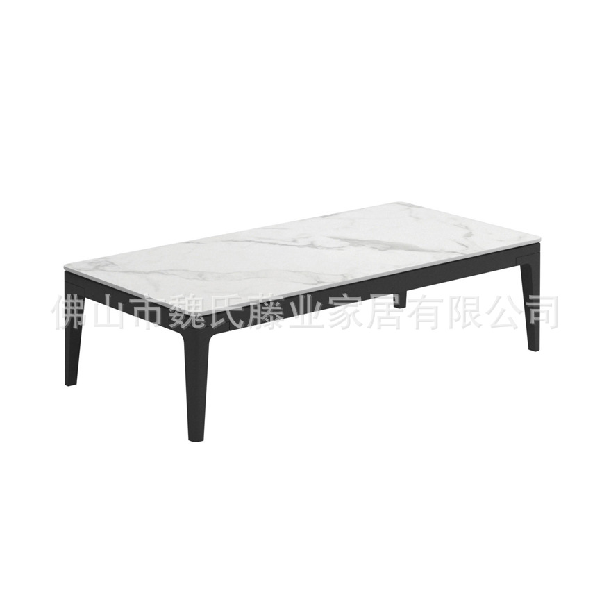 Sofá al aire libre impermeable protección solar patio de villa muebles de teca al aire libre combinación de sofá de esquina de aleación de aluminio moderno