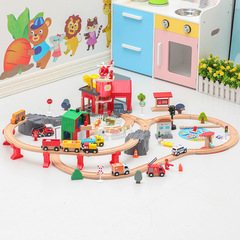 LeKu Wooden Track Series: Children's Multi-Functional Educational Building Blocks Compatible with Thomas the Tank Engine Tracks