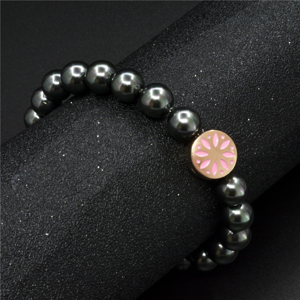 Bracelet de perles minimaliste avec fermoir aimanté en inox_voghion.com