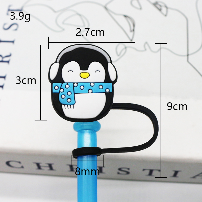 Tapa de paja Spot 7-8mm silicona linda mini muñeca parche tapón a prueba de polvo decoración de pajitas tapón a prueba de polvo