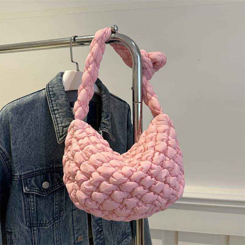 Pleated Dumpling Shoulder Bag For Women Versatile Cloud Handbag_voghion.com