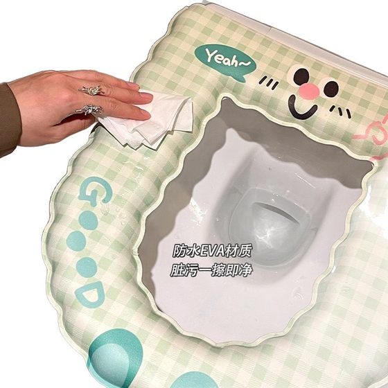Waterproof Toilet Cushion EVA Washable Four Seasons Universal Toilet Cover Household Antibacterial Adhesive Thickened Ring
