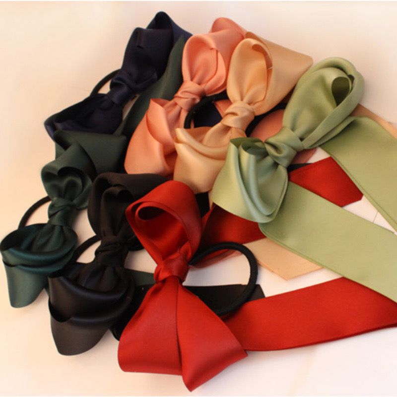 C075 Korean Korean version of sweet hair rope flowing big bow