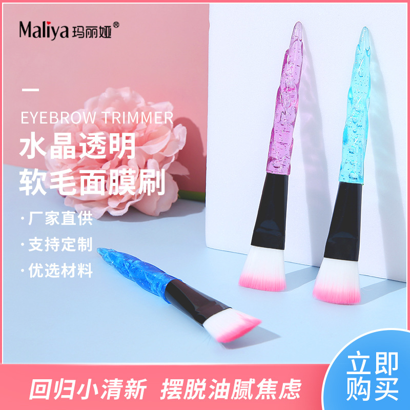 Fabricantes de suministro de cepillo de máscara transparente de cristal blando cepillo de maquillaje DIY cepillo de maquillaje transparente cepillo de máscara de maíz