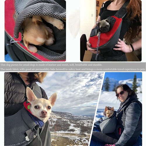 Pet outing shoulder bag, cat and dog travel convenient crossbody bag, adjustable handbag, breathable cotton pet backpack