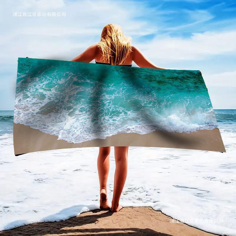 Cross-Border Amazon Aliexpress Printed Beach Towel Seaside Swimming Microfiber Absorbent Beach Bath Towel Cross-Border Amazon Aliexpress Printed Beach Towel Seaside Swimming Microfiber Absorbent Beach Bath Towel