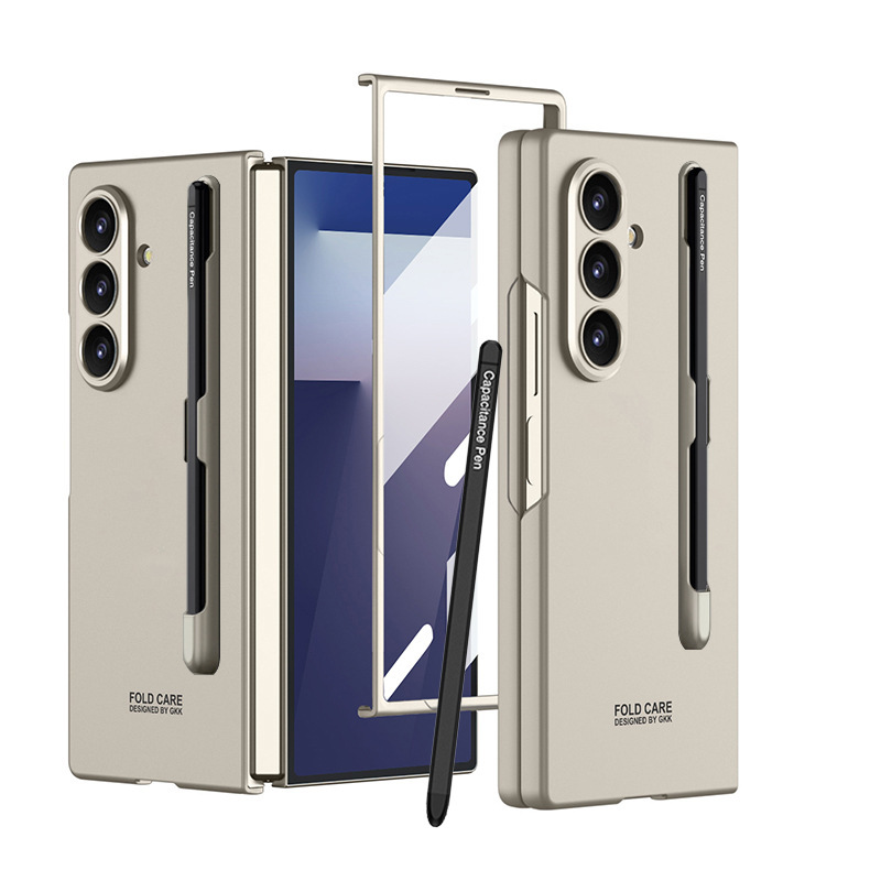 Samsung Galaxy Z Fold7 携帯電話ケースに適しています。ペンスロット付き折りたたみスクリーン、ソリッドカラースタイル、ファッショナブルな男性と女性のモデルです。|undefined
