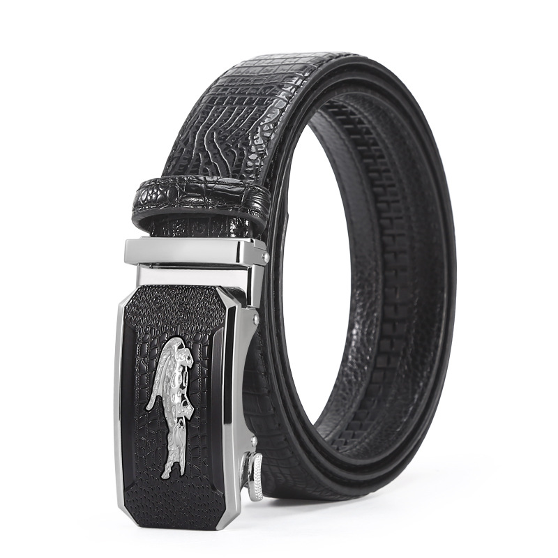 VOOTHOST Men's Alloy Automatic Buckle Leather Belt Fashion Business Versatile Pants Jeans Brand Business Belt F0007_viptrois.com