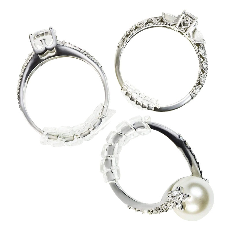 Ring Size Adjuster Jewelry Size Adjusting Telephone Line Adjusting Ring Spiral Silicone Polishing Cloth Wipe Silver Cloth