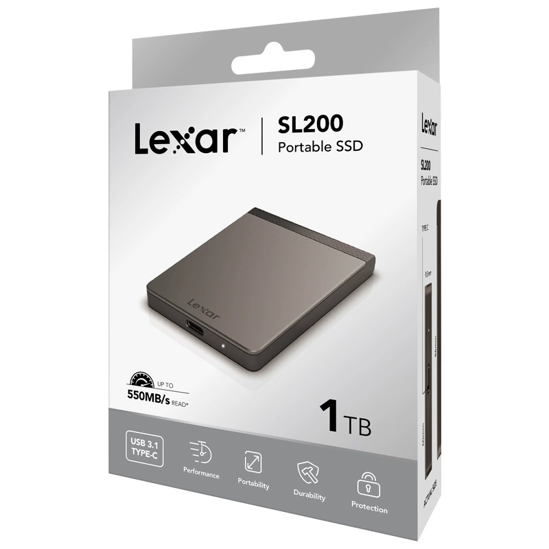 雷克沙 (Lexar) Type-c Mobile Solid State Drive (PSSD) USB3.1 Thin and Light SL200X