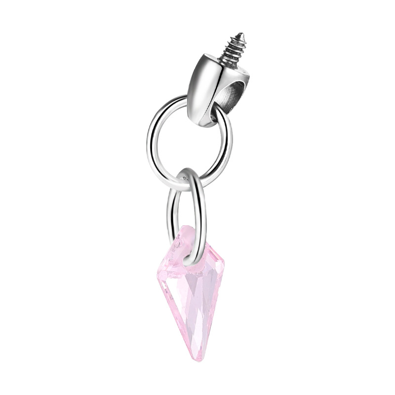 Zesen F136 Titanium Alloy Water Drop Bullet Head Internally Threaded Lip Nail 0.9mm Tooth Lip Nail Ear Bone Nail Accessories Crystal Zircon detail image 17