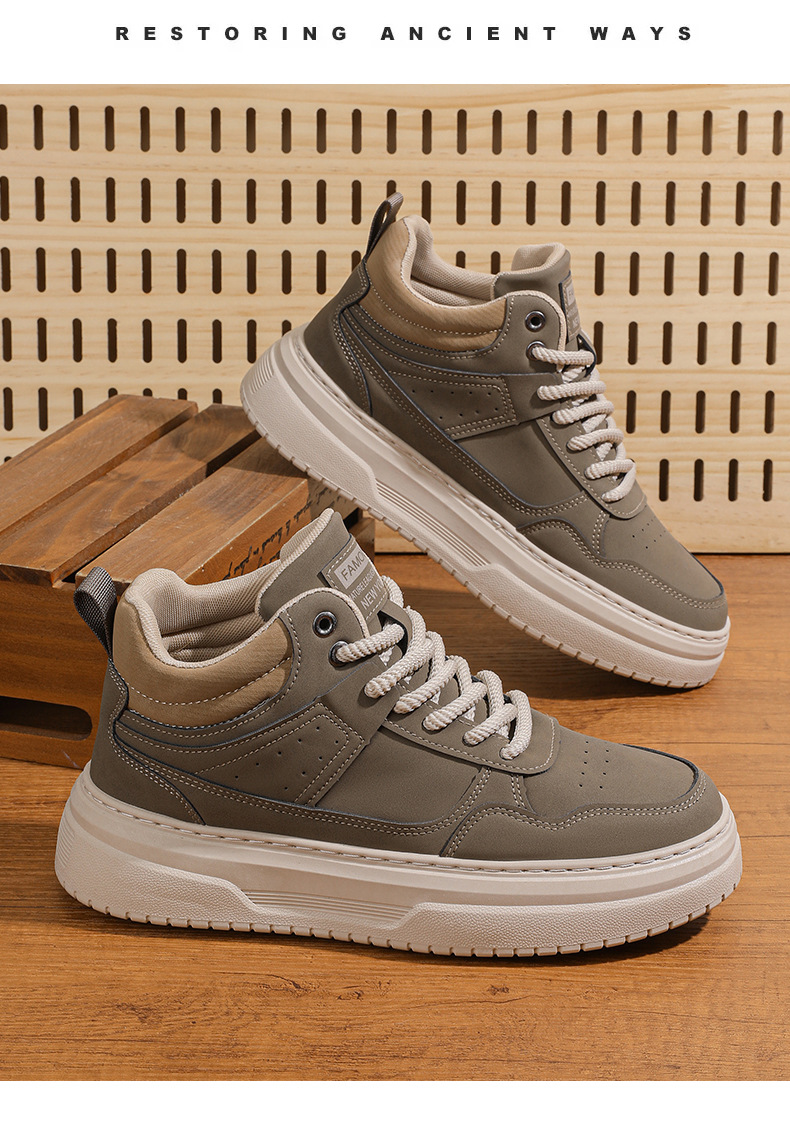 Männer herbst vielseitig casual board männer leder oberfläche wasserdicht sport dicke sohle höhe zunehmende büro_voghion.com