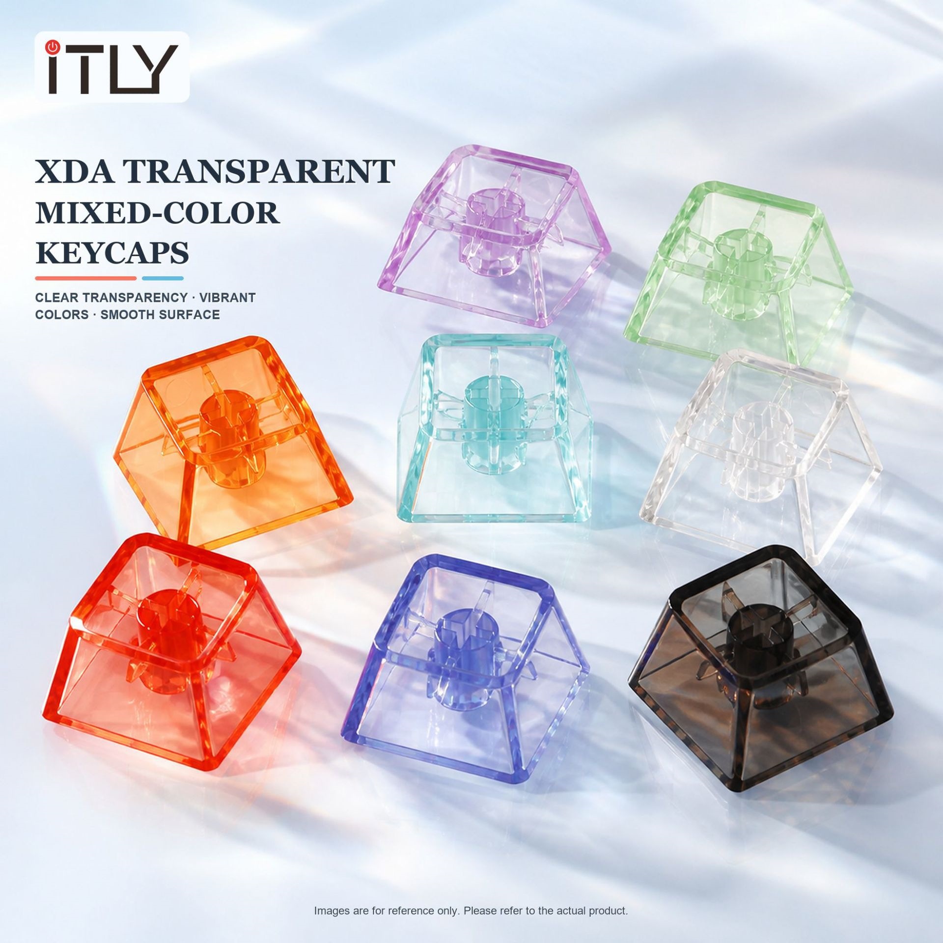 iTLY stress-relief toy keycaps, DIY mechanical keyboard macaron-colored keys, multi-color transparent keycaps