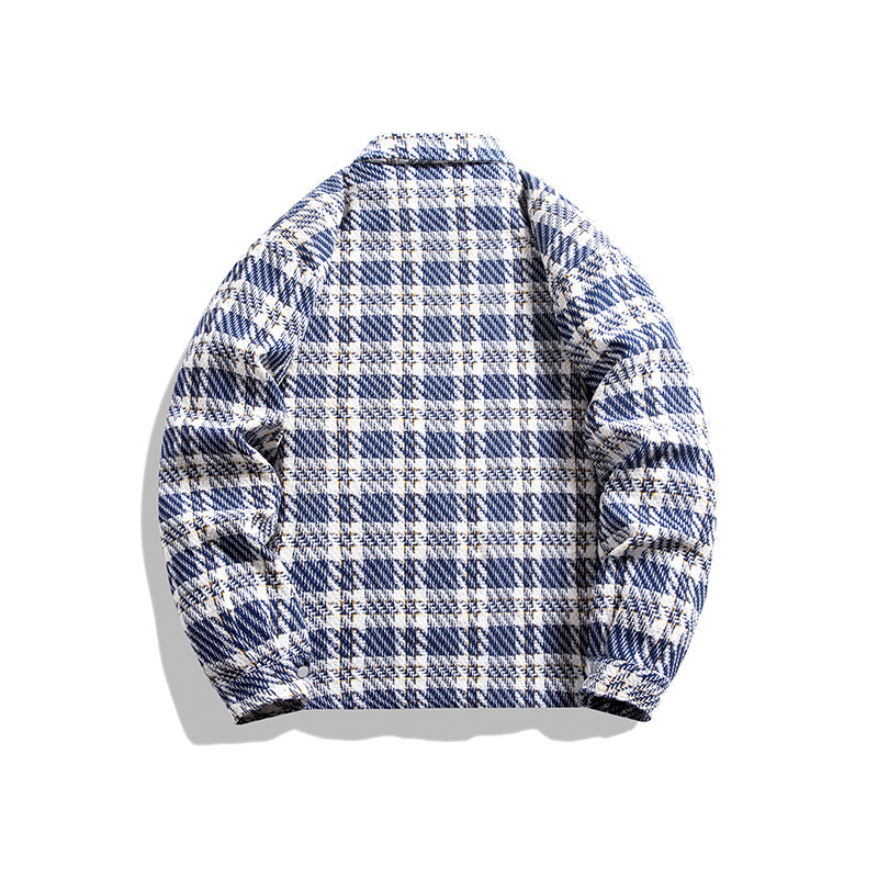 Men's Clothing Jacket for boys, new style for spring and autumn, high end style plaid brand, style lapel loose casual versatile jacket_voghion.com