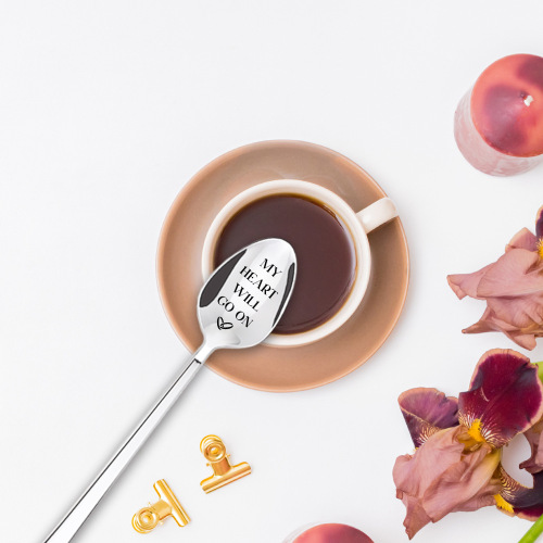 Cross-border new Coffee spoon Valentine's Day gift spoon stainless steel long handle spoon coffee spoon