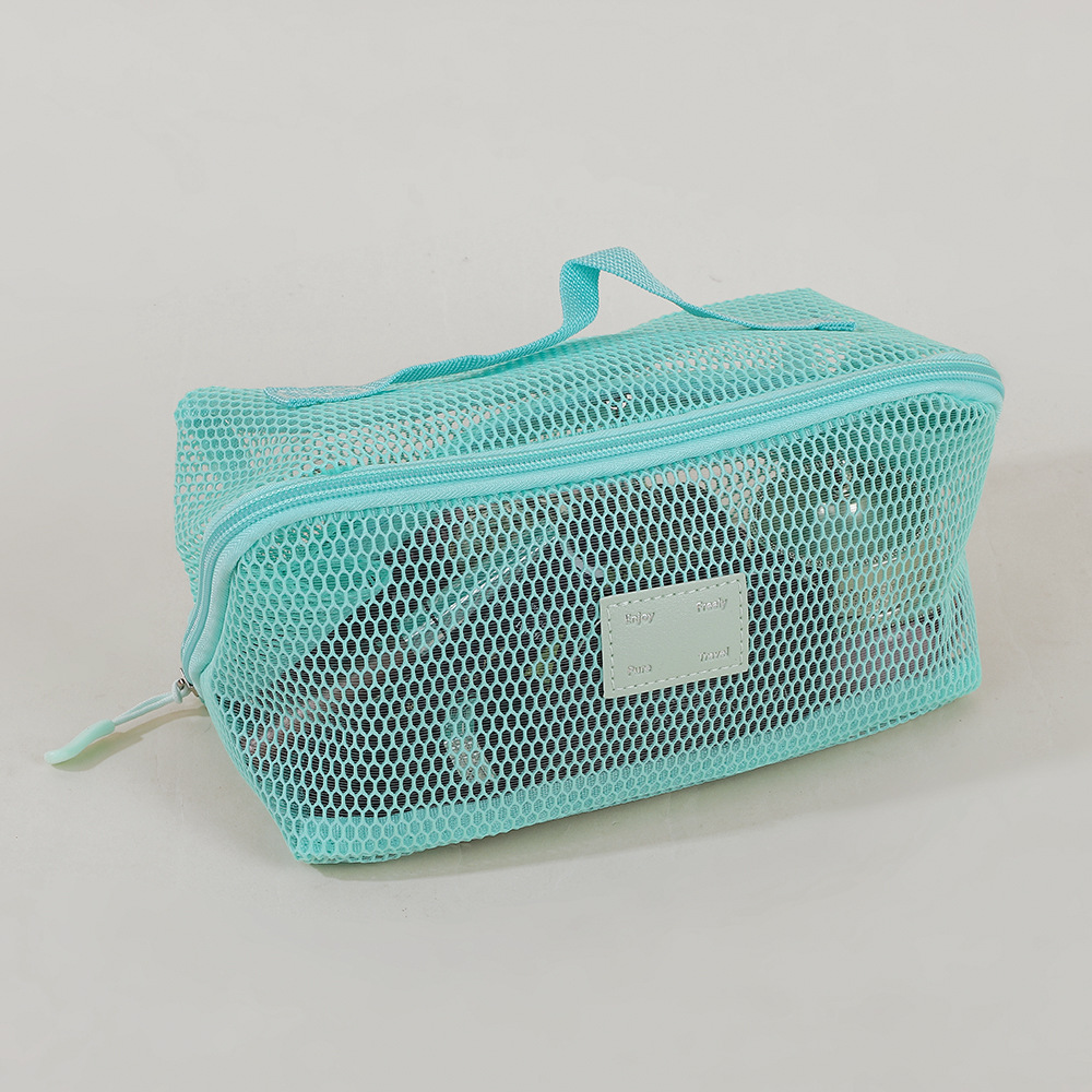 Travel Mesh Toiletry Bag Organiser With Partitioned Storage_voghion.com