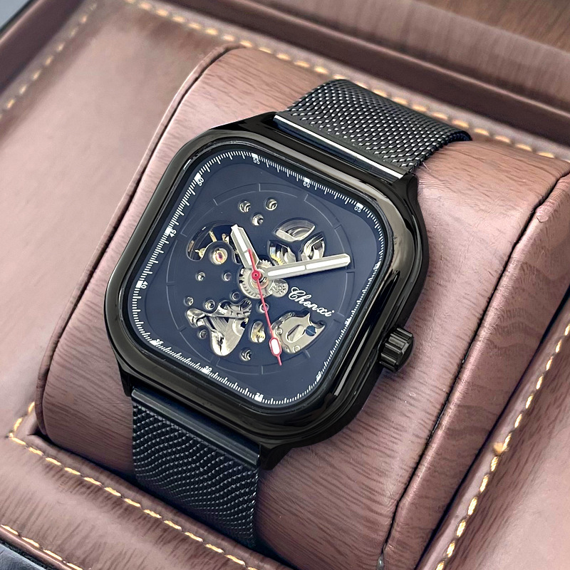 Black Technology Concept Watch Men's Waterproof Automatic Mechanical Watch with Student Personality Friday Same Men's Watch