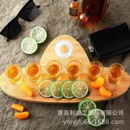 跨境木制沾盐器牛仔帽形状酒吧托盘鸡尾酒盐边器调酒糖边器