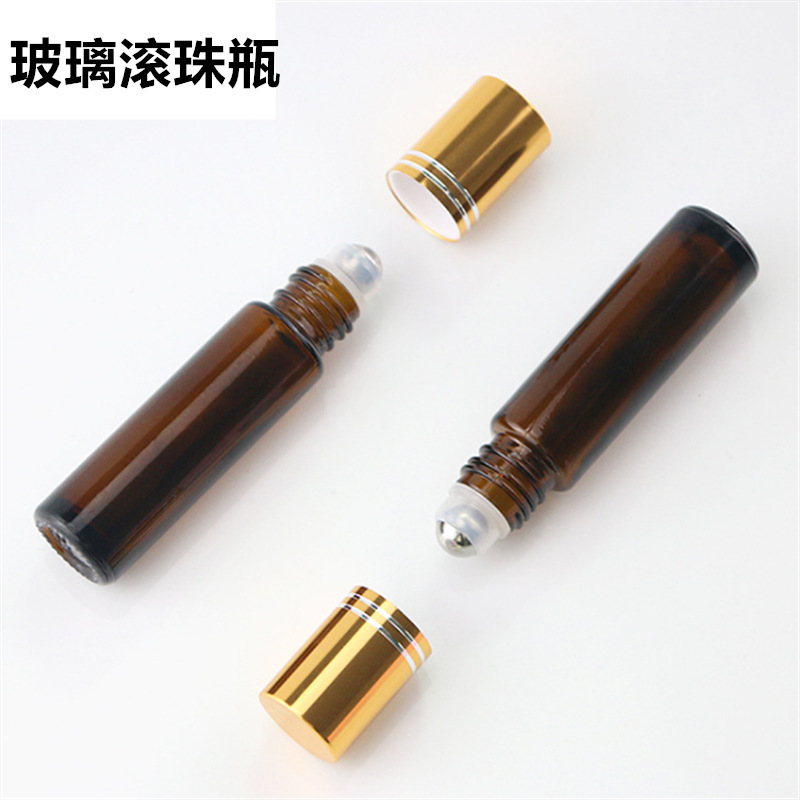 ローリングボールボトル 10ml ブラウンエッセンシャルオイルボトル 厚底ローリングボールボトル リップオイルボトル 透明エッセンシャルオイルボトル|undefined