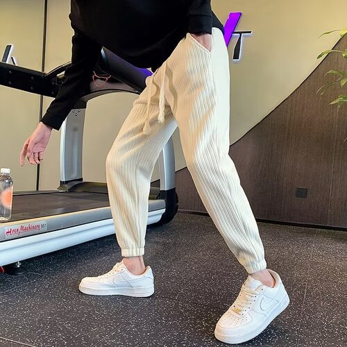 Spring and Autumn Simple Leisure Men's Loose Trendy Matchable Heavyweight Ankle Sweatpants Summer Exercise Ankle Pants