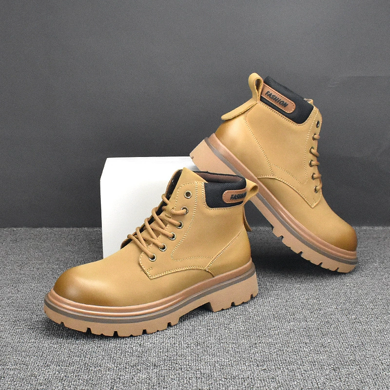 Мужские ботинки, Новые осенне-зимние модные Универсальные британские дышащие ботинки в Корейском стиле, короткие ботинки, ботинки Martin, ботинки челси