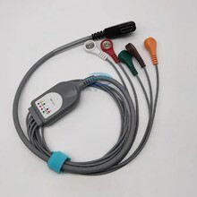兼容美国迪姆DMS300-4A弯头holter心电监护仪动态心电导联线12导