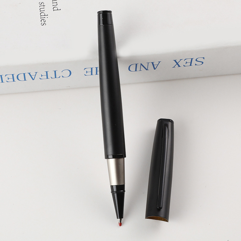 Bolígrafo de firma de metal de alta calidad comercial matte textura polirido bolígrafo neutro negro bolígrafo publicitario regalos grabado